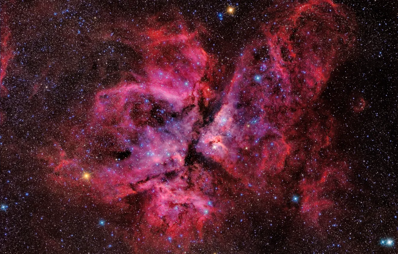 Фото обои находящаяся, звёздная система, Эта Киля, Eta Carinae, в созвездии Киля