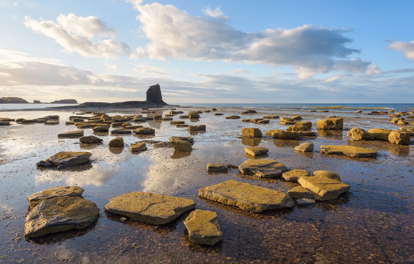 Фото обои sea, rocks, England, Yorkshire, Saltwick Bay, Photo by David Pratt