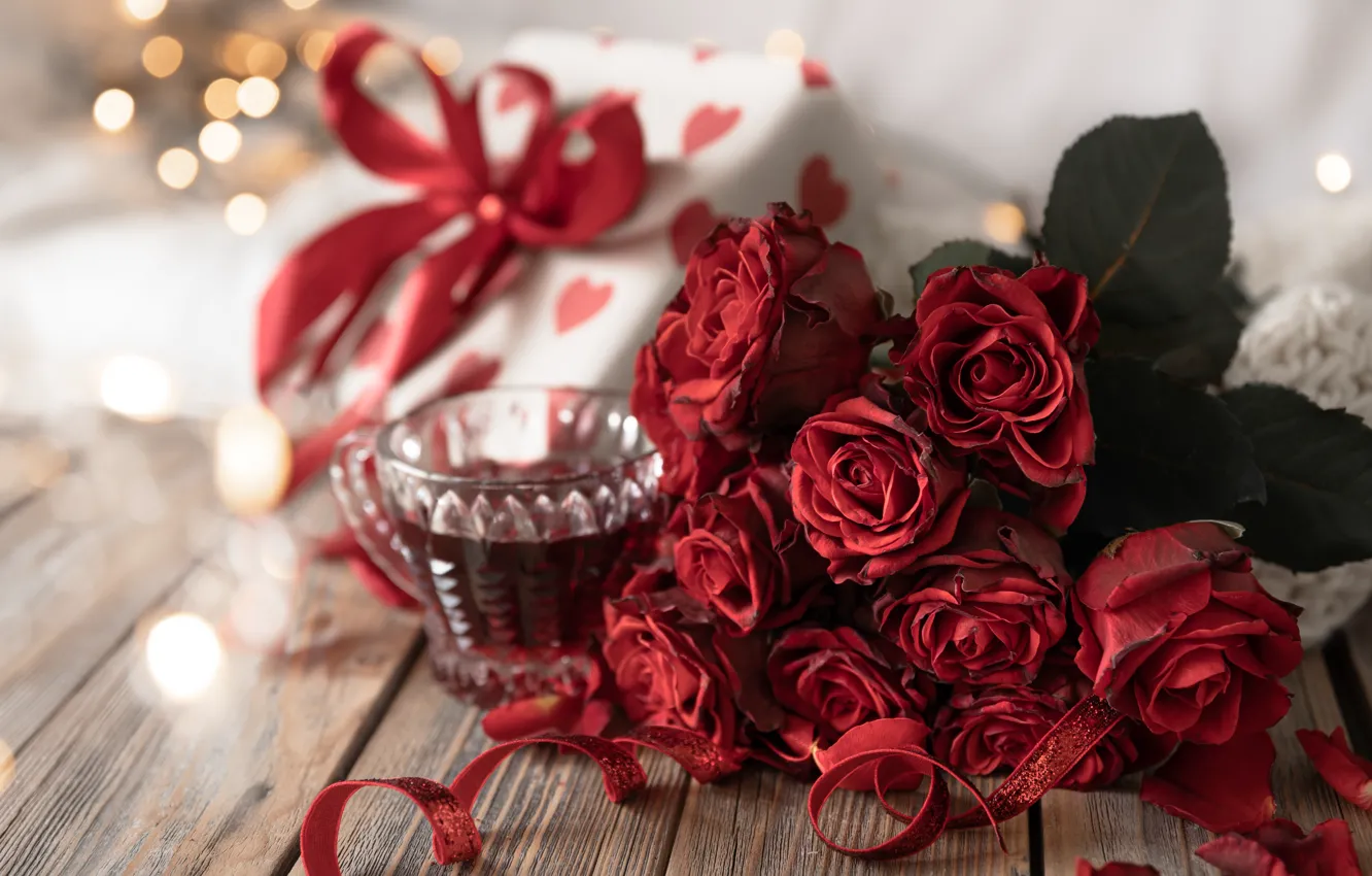 Фото обои цветы, сердце, розы, букет, красные, сердечко, День Святого Валентина, День всех влюбленных