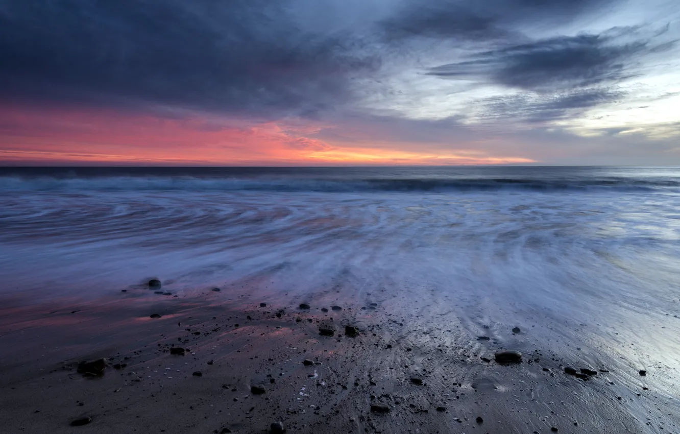 Фото обои море, закат, United States, California, Sycamore Cove