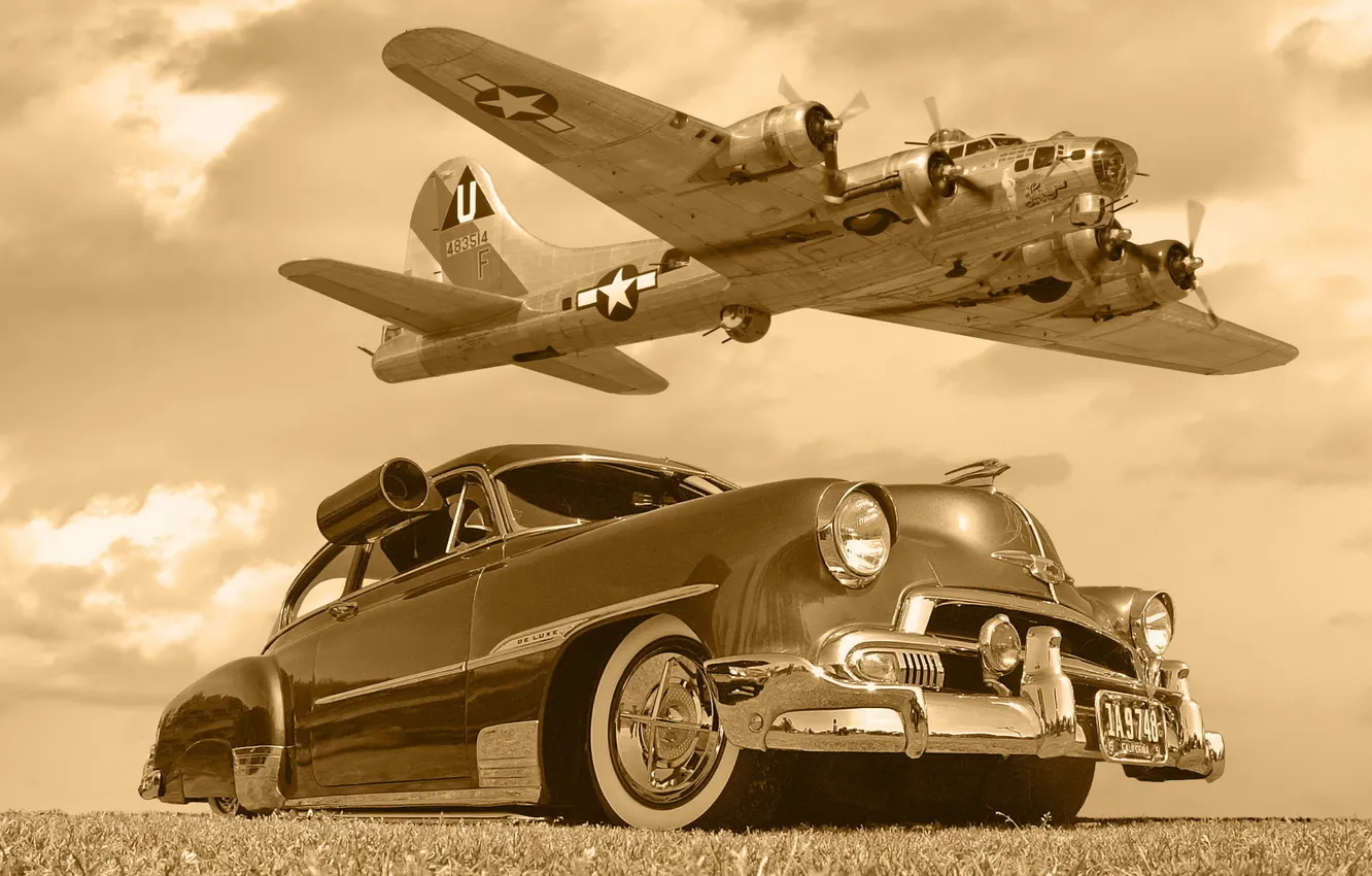 Фото обои машина, Chevrolet, самолёт, B17