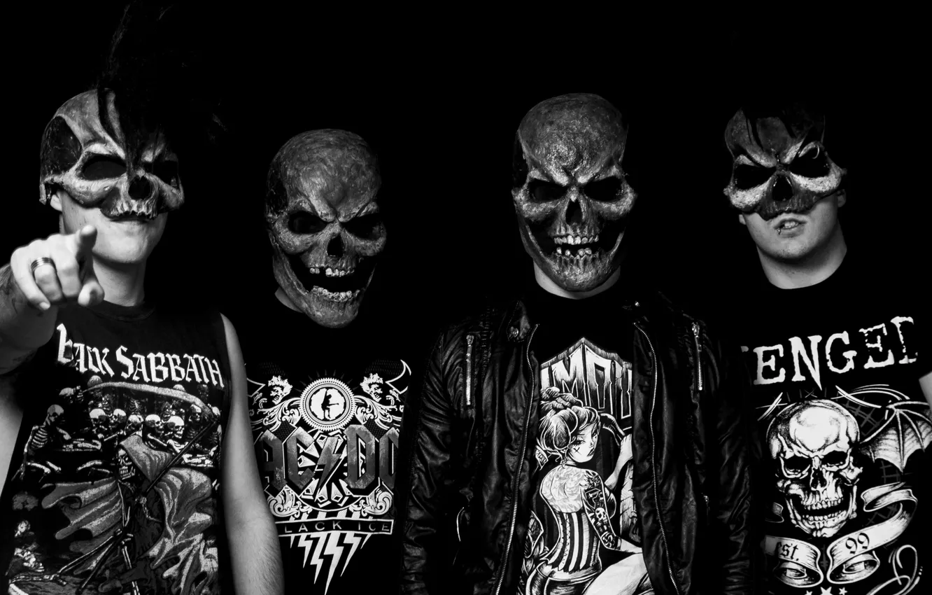 Фото обои череп, metal, Gomad, 4 чувака