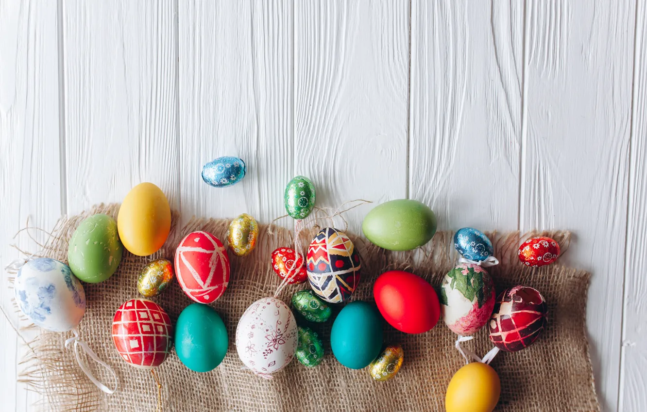 Фото обои яйца, весна, colorful, Пасха, wood, spring, Easter, eggs