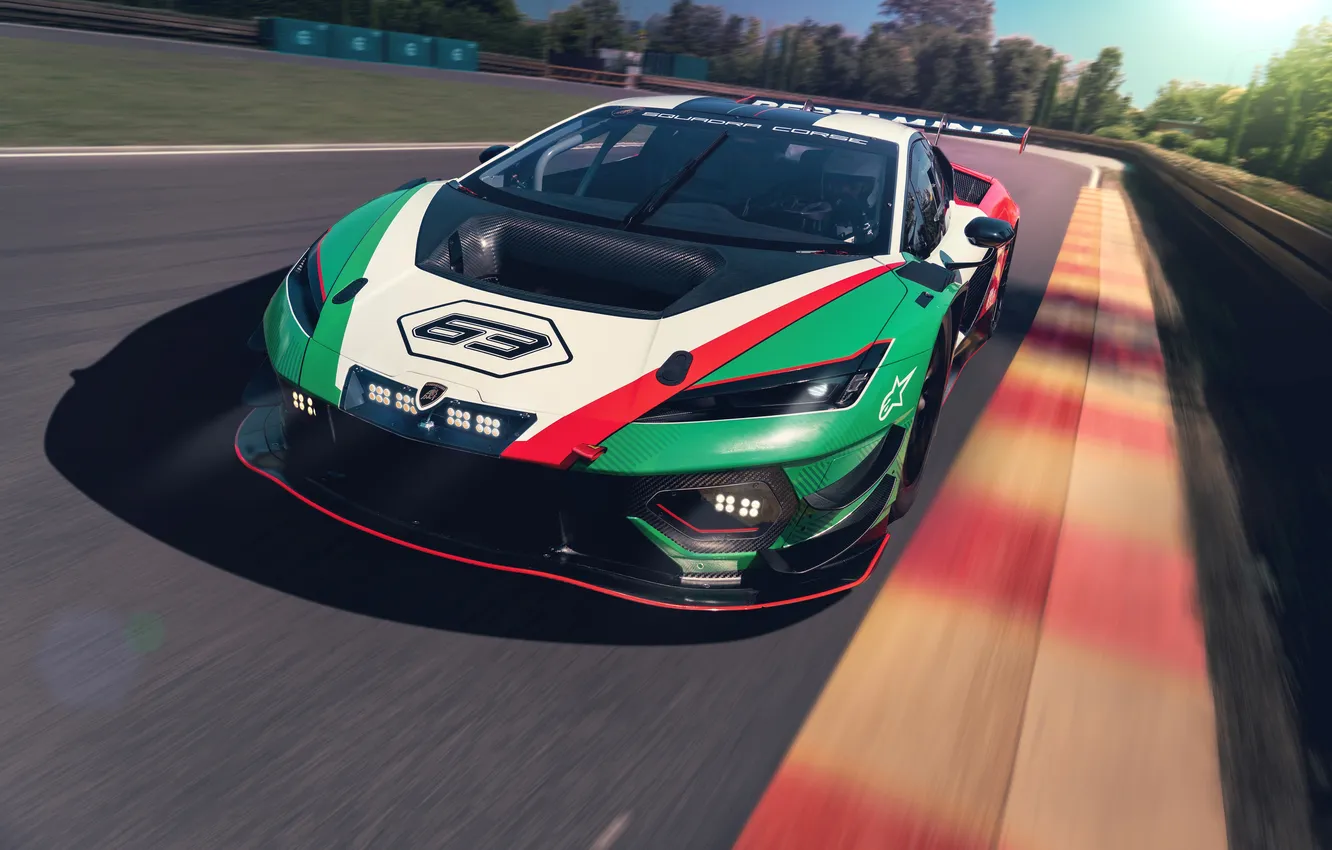 Фото обои Lamborghini, суперкар, supercar, 2025, класс GT3, гоночный суперкар, Lamborghini Temerario GT3, Temerario GT3