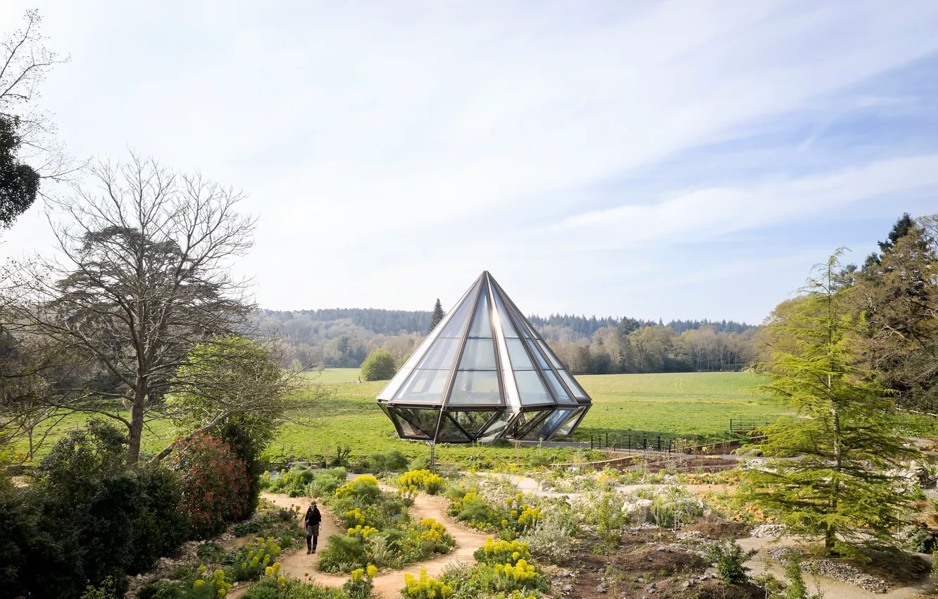Фото обои Англия, England, Западный Суссекс, West Sussex, Woolbeding Estate, Kinetic greenhouse, Поместье Вулбединг, Кинетическая теплица