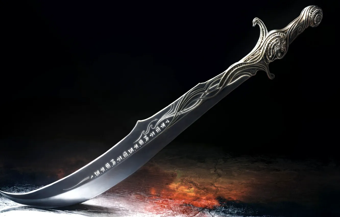 Фото обои узор, меч, лезвие, символы, prince of persia, рукоять