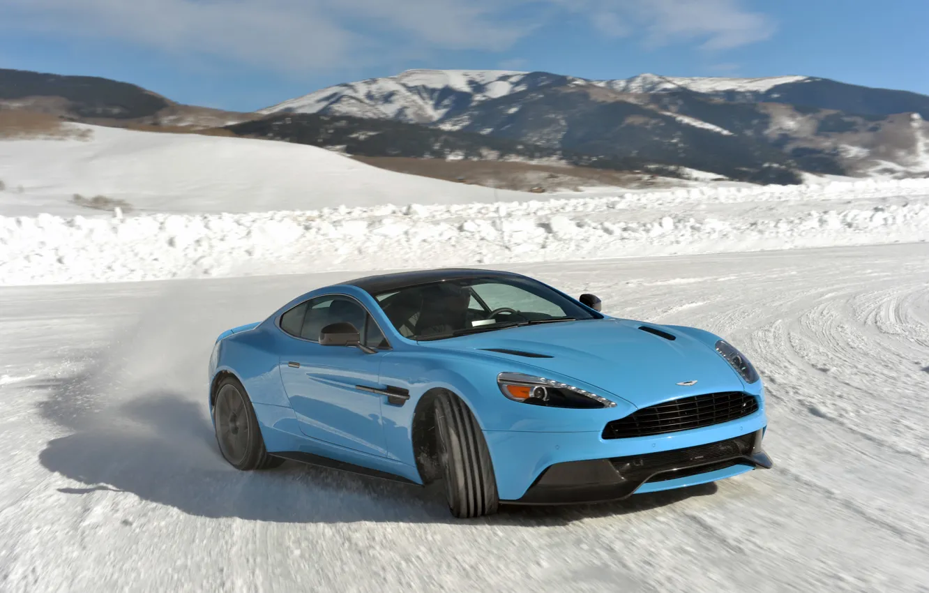 Фото обои лед, Aston Martin, дрифт, V12, Vanquish