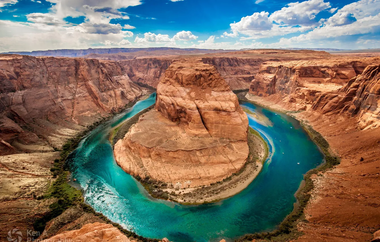 Фото обои природа, Аризона, каньон Глен, река Колорадо, Подкова, Horseshoe Bend
