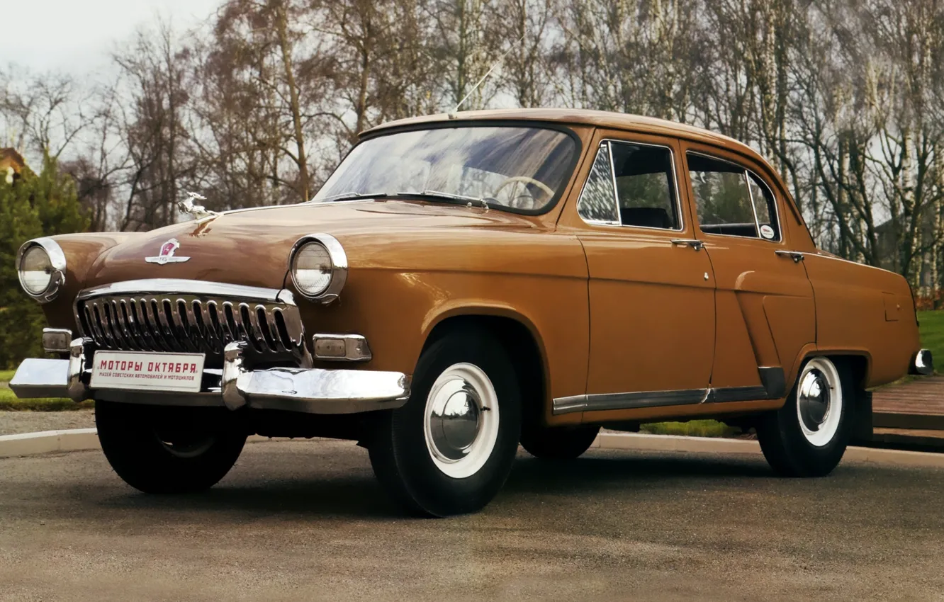 Фото обои фон, седан, классика, Волга, ГАЗ, GAZ, Volga, 1958