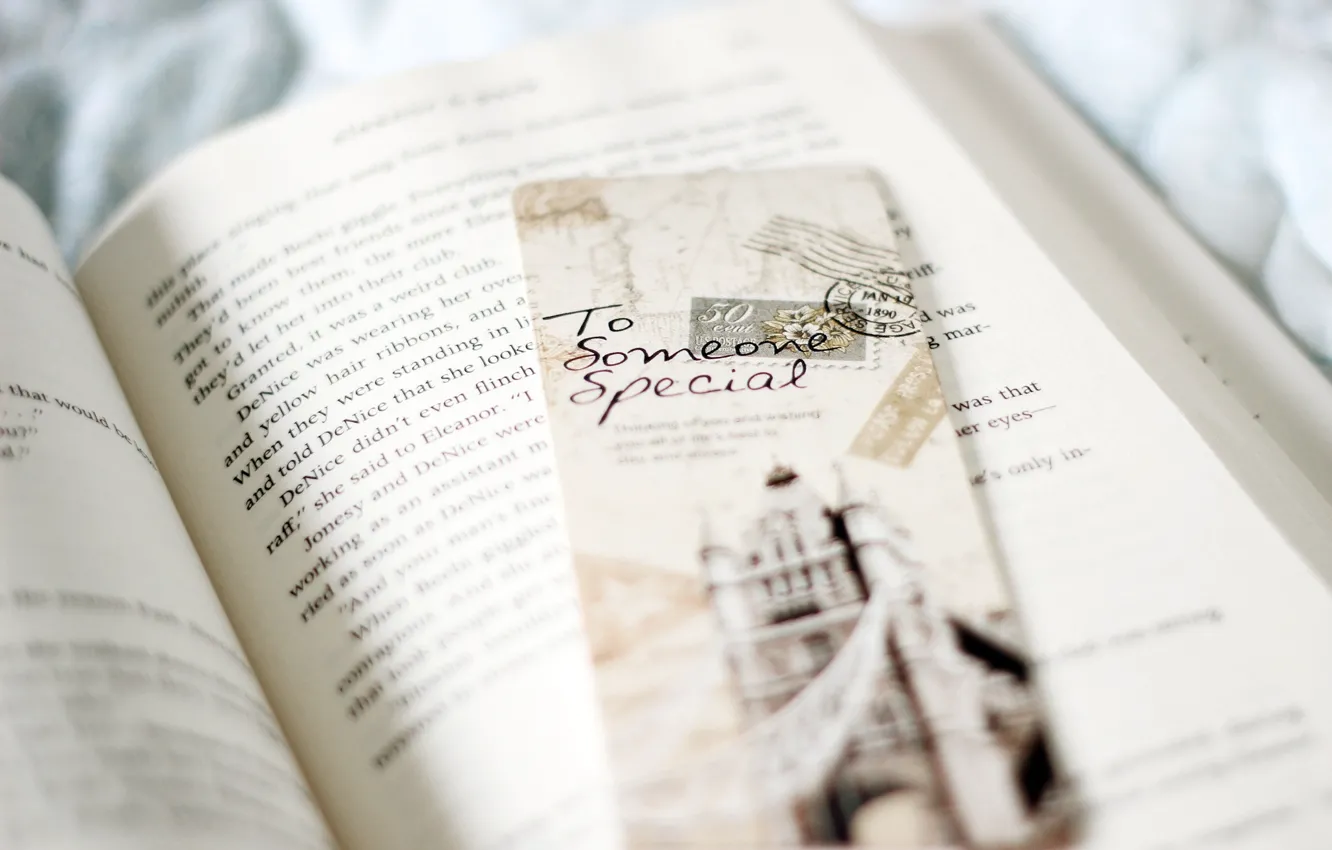 Фото обои надпись, книга, открытка, закладка