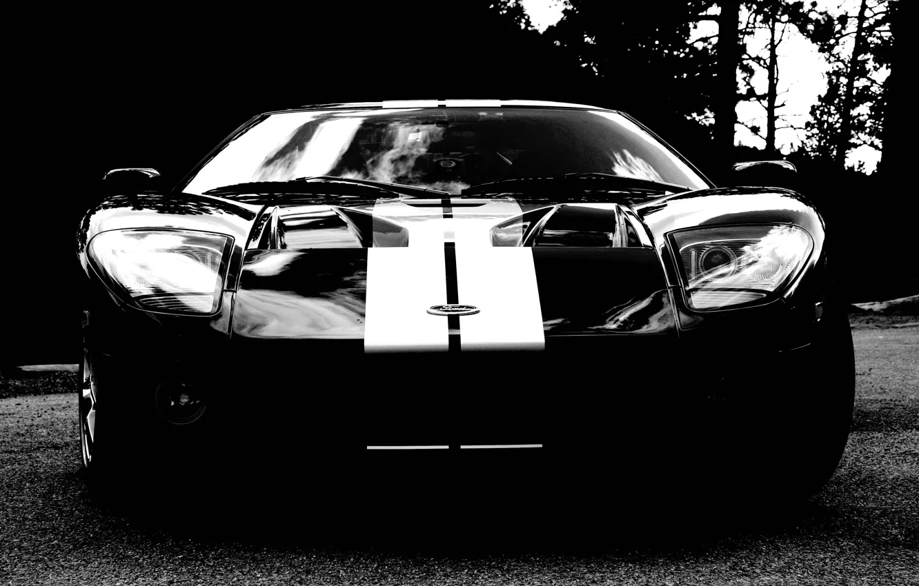 Фото обои черный, суперкар, ford gt, форд.