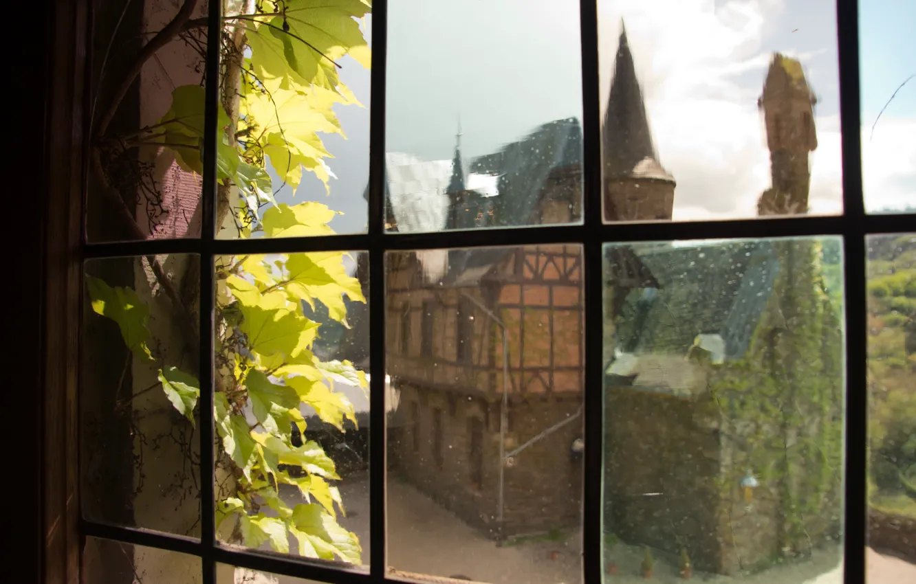 Фото обои замок, окно, германия, кохем