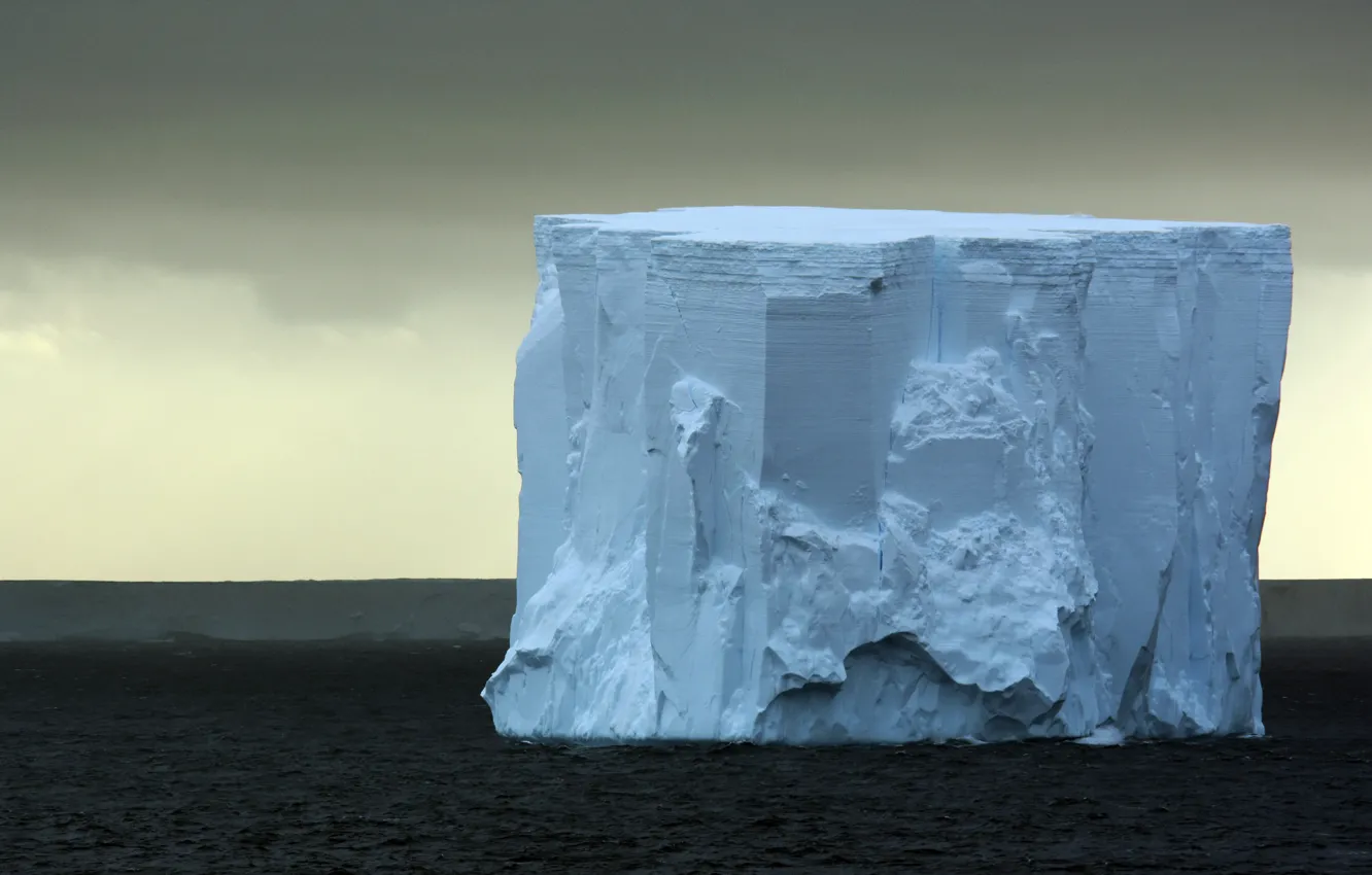 Фото обои storm, sea, iceberg