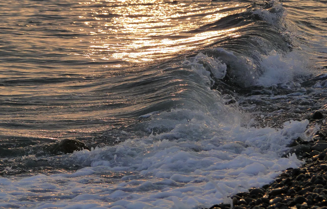 Фото обои море, волна, вечер, прибой, Akela White