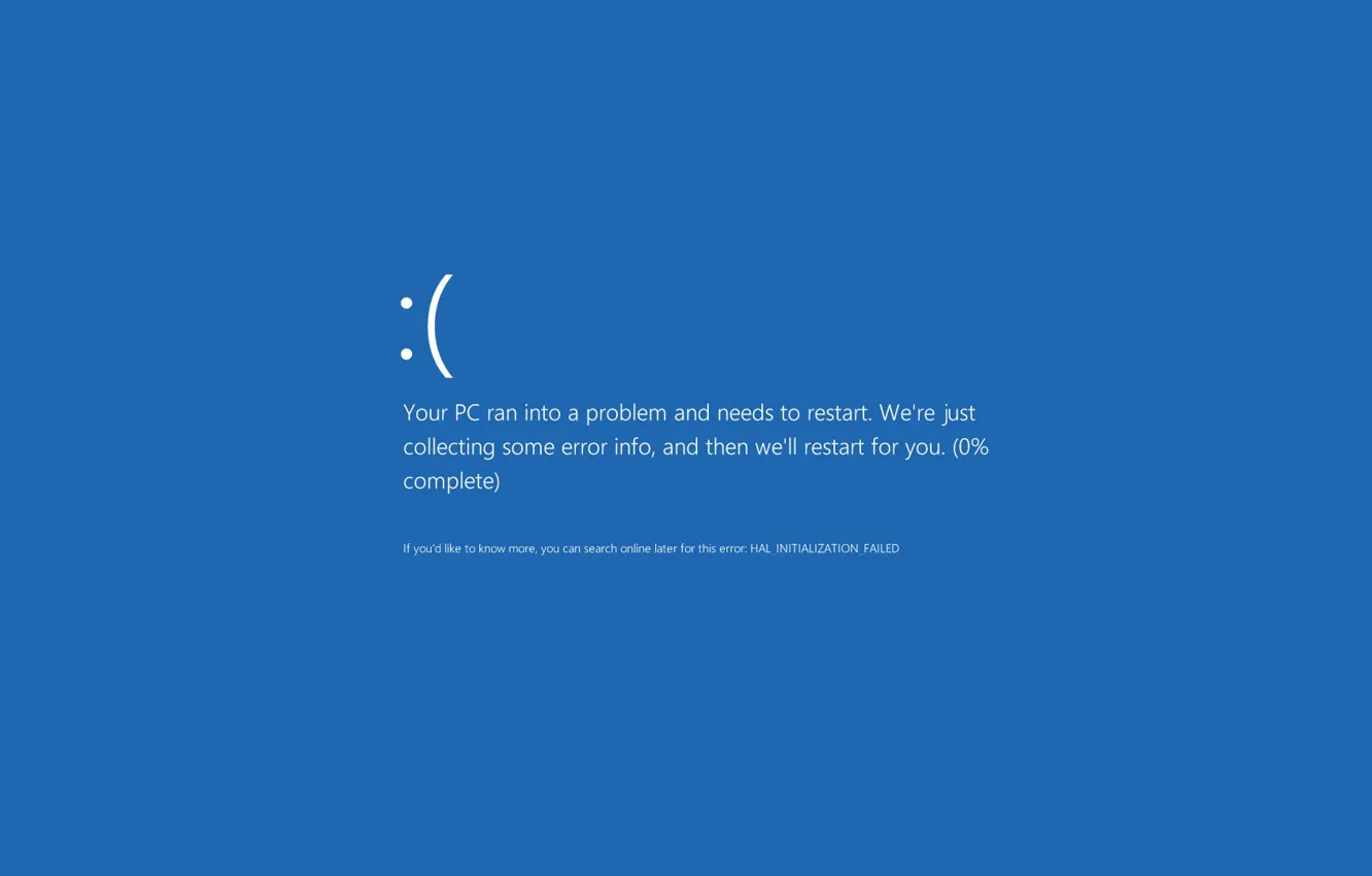 Фото обои Минимализм, Надпись, Blue, Windows 8, Экран Смерти, Грустный Смайл
