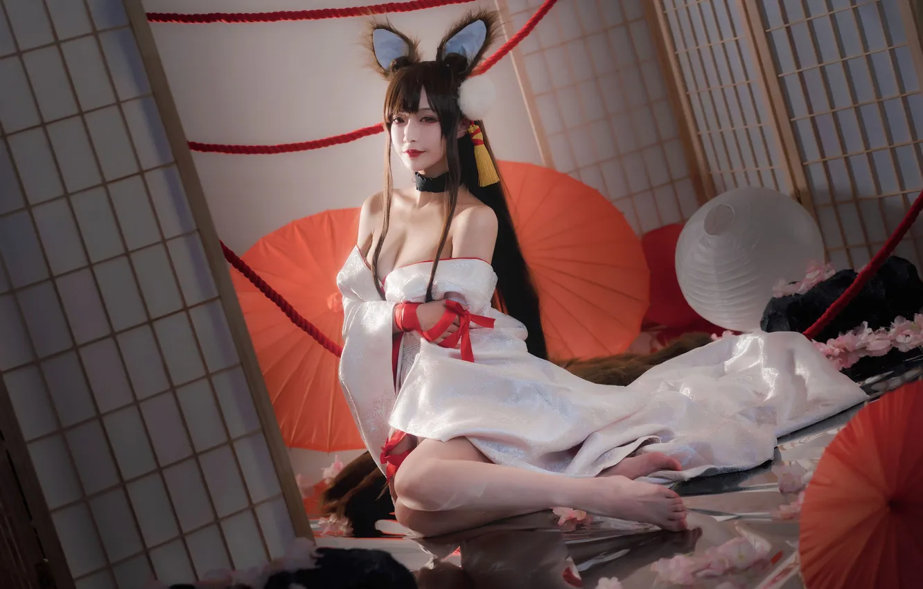 Фото обои girl, cosplay, asian, cute