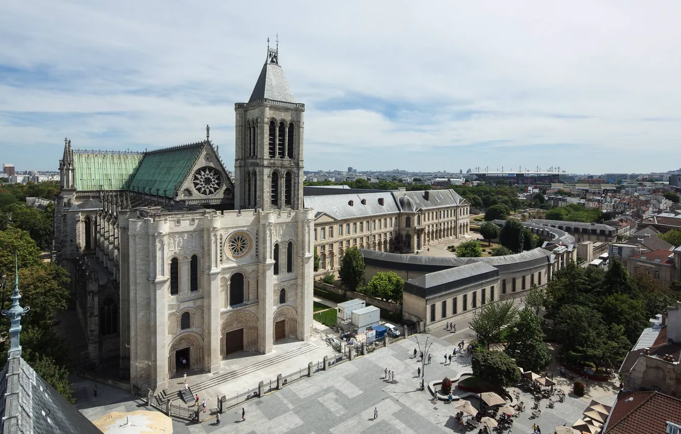 Фото обои город, Франция, собор, Basilique Cathédrale de Saint-Denis