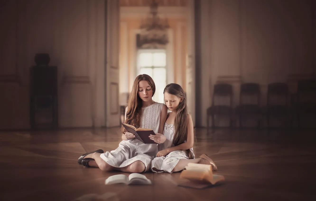 Фото обои девочки, книги, palace stories