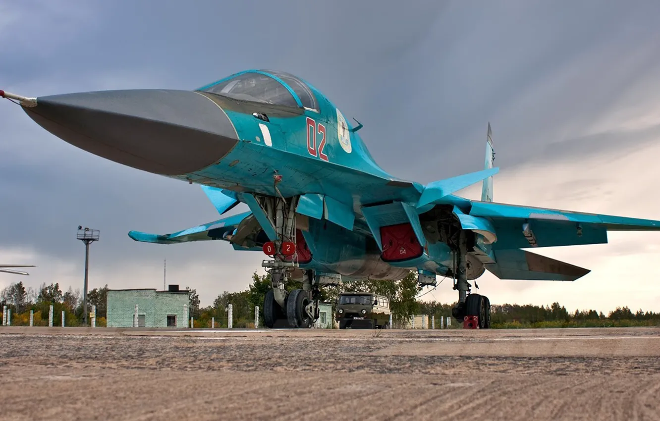 Фото обои ВВС, Бомбардировщик, России, Сухой, Су-34