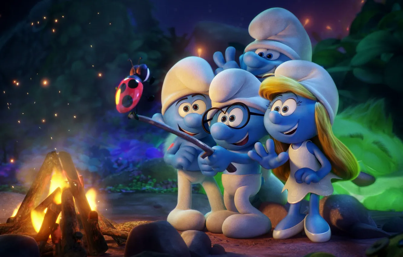 Фото обои hat, blue, chibi, ladybug, animated film, animated movie, bonfire, barbecue