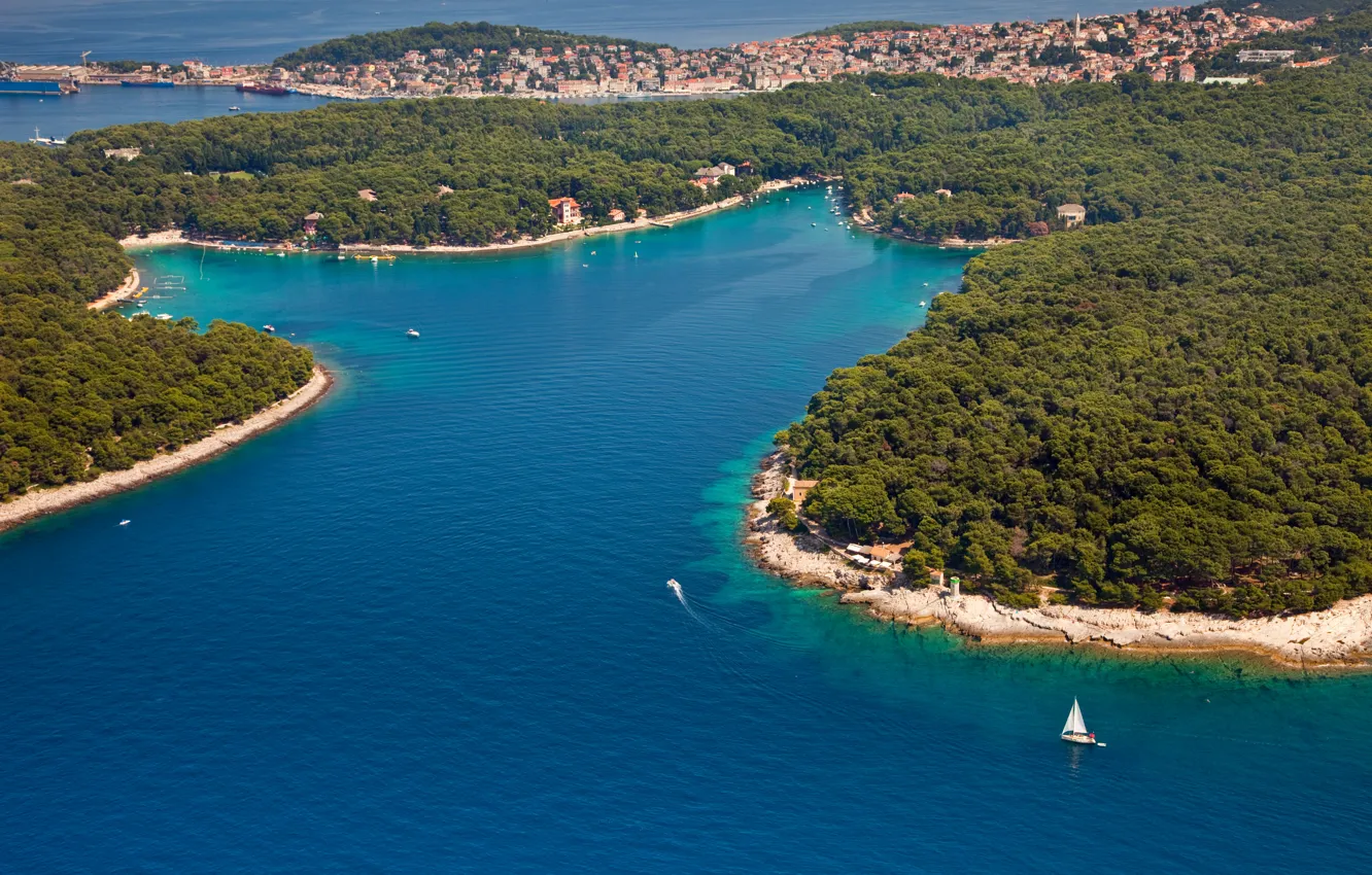 Фото обои море, острова, Хорватия, Ядран, Mali Losinj, Cikat bay