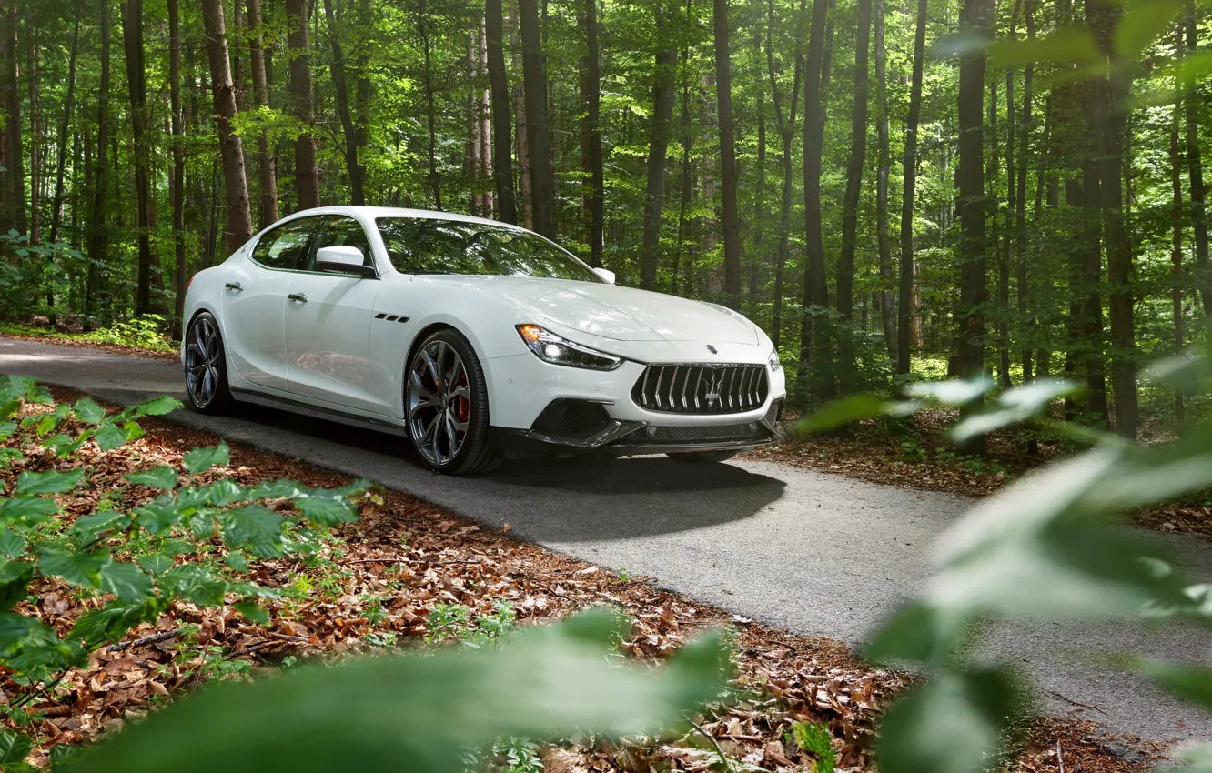 Фото обои Maserati, вид спереди, 2018, Ghibli, Novitec, GranSport