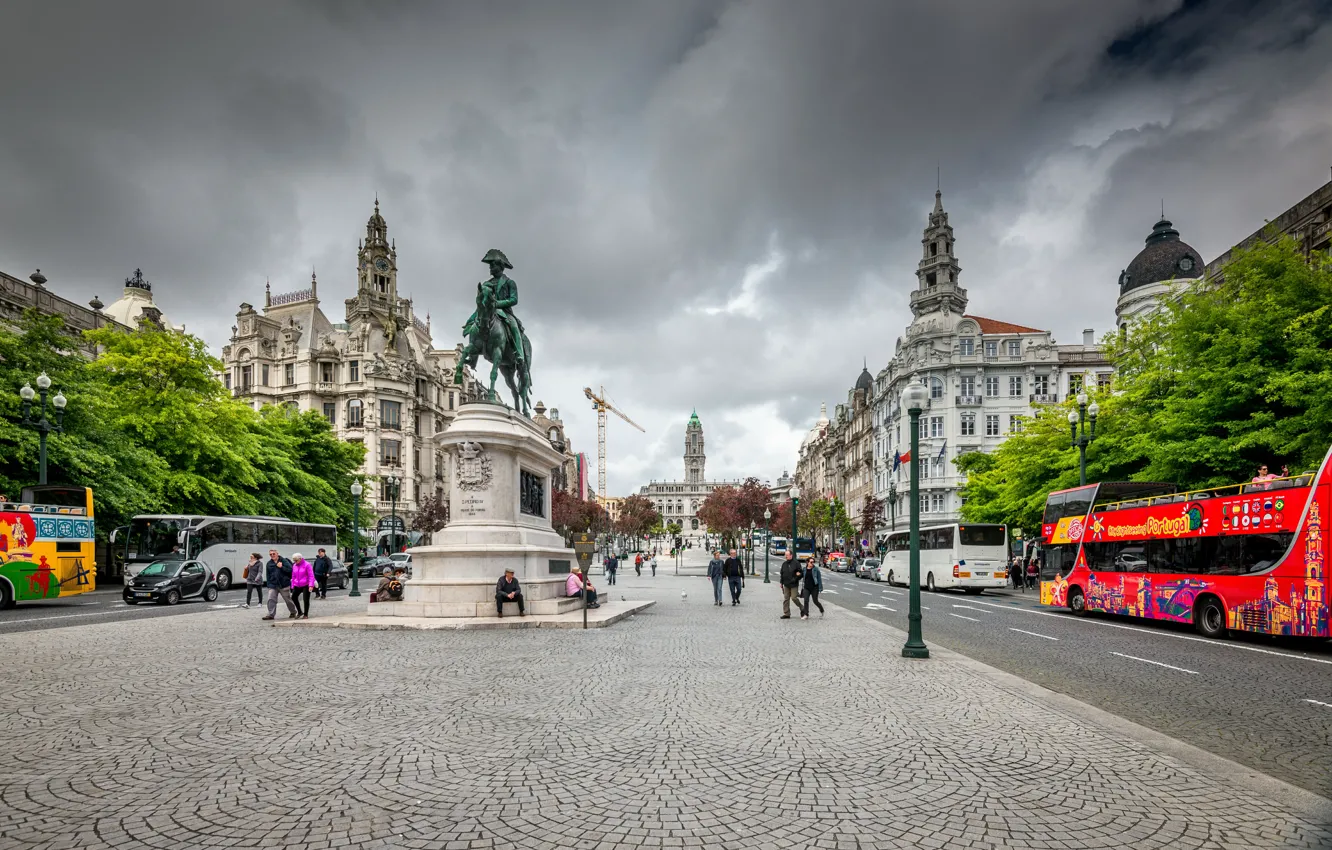 Фото обои Улица, Здания, Португалия, Street, Portugal, Порто, Porto, Buildings