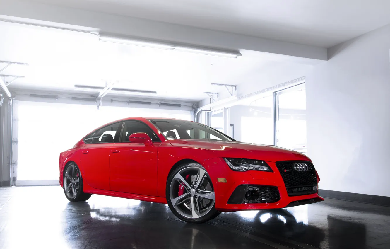 Фото обои audi, red, rs7