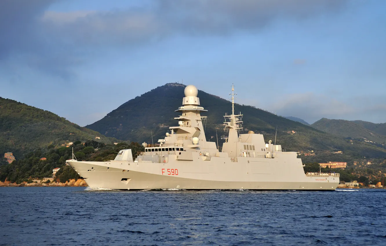 Фото обои Фрегат типа FREMM, Carlo Bergamini (F 590), FREMM, ВМС Италии