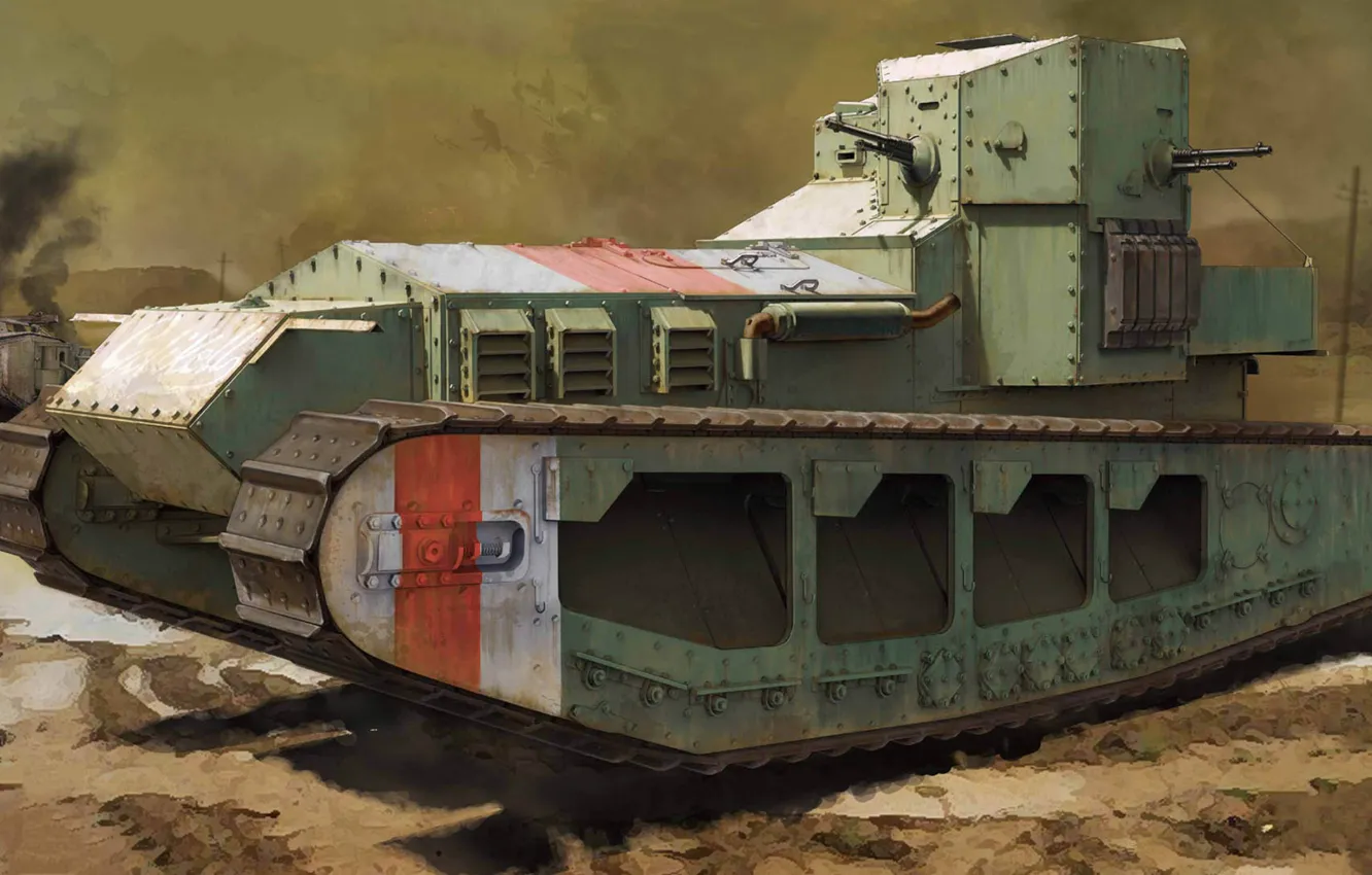 Фото обои рисунок, Whippet, Mark A, британский лёгкий танк