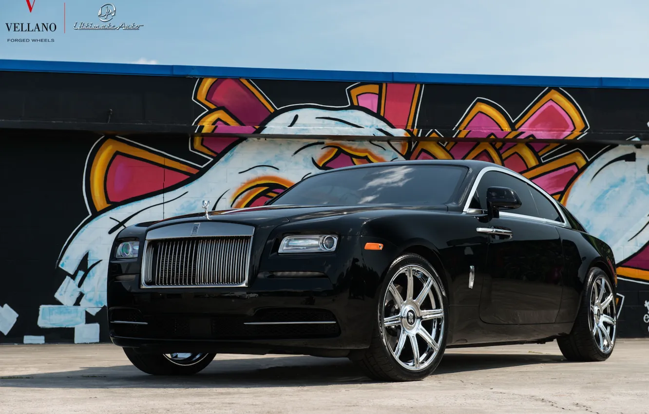 Фото обои rolls royce, wheels, vellano, wraith