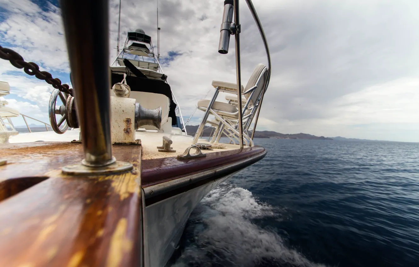 Фото обои sea, ocean, water, bokeh, yacht, seats, mast