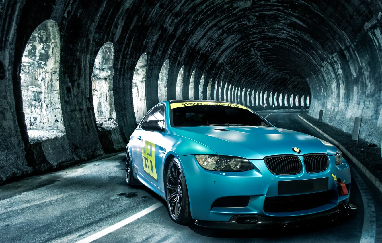 Фото обои BMW, E92, light blue, M3