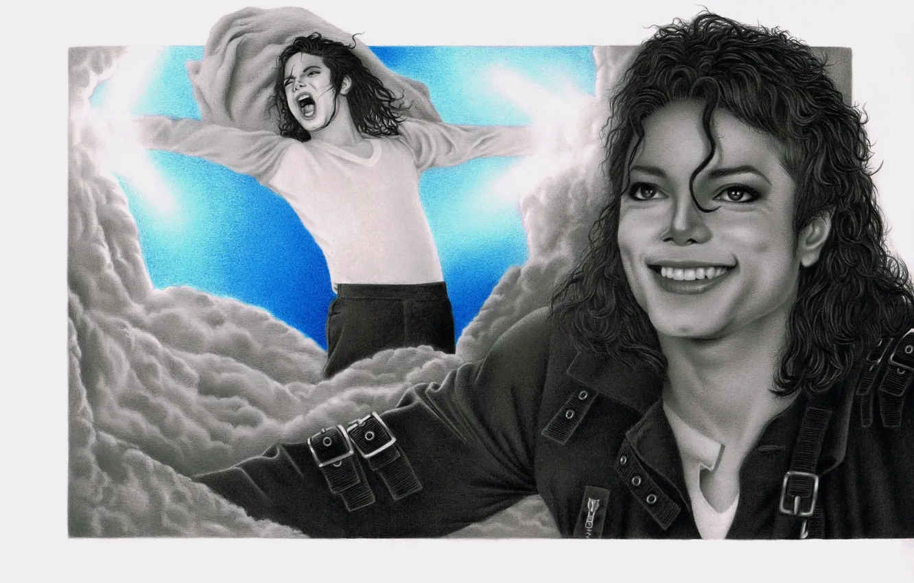 Фото обои рисунок, парень, Майкл Джексон, певец