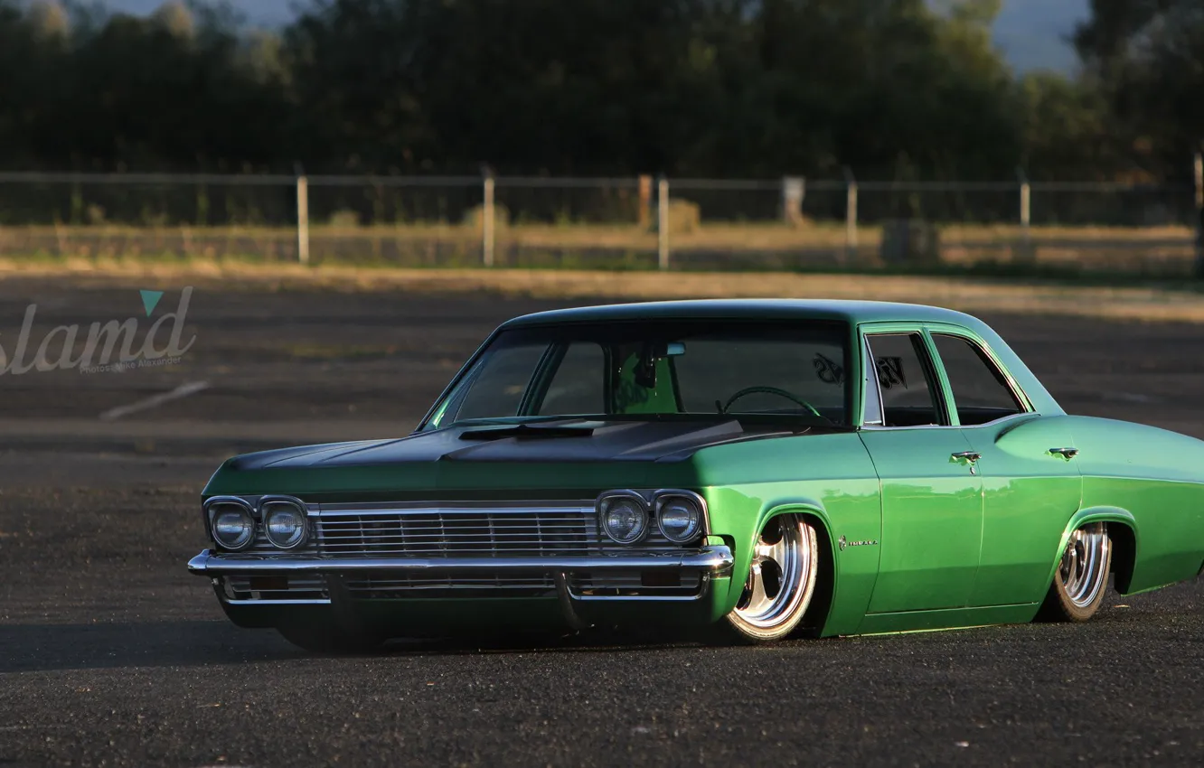 Фото обои Chevrolet, Green, Tuning, Impala, Lowrider, 1965 Year