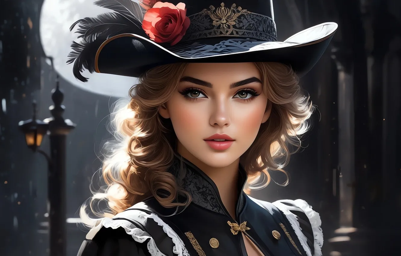 Фото обои лицо, перья, очарование, digital art, цифровое искусство, красивая женщина, красивая шатенка, ИИ арт