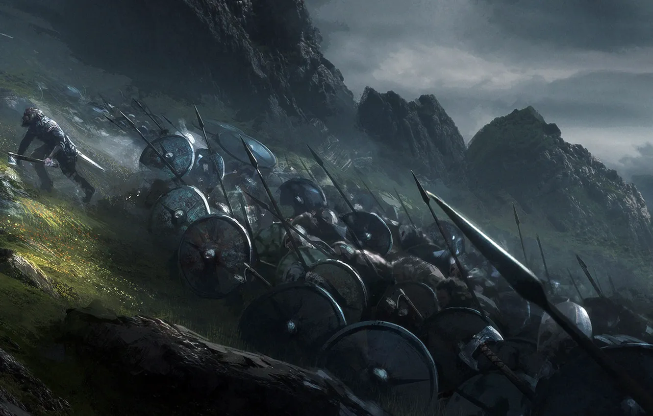 Фото обои Воины, Shields, Викинги, Juan Pablo Roldan, Viking shield