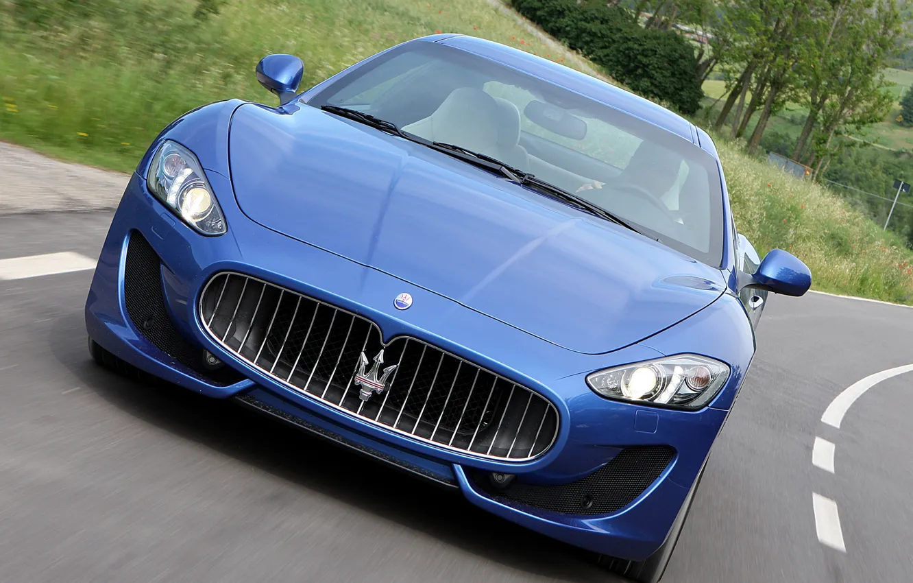 Фото обои дорога, Maserati, GranTurismo, мазерати, передок, Sport