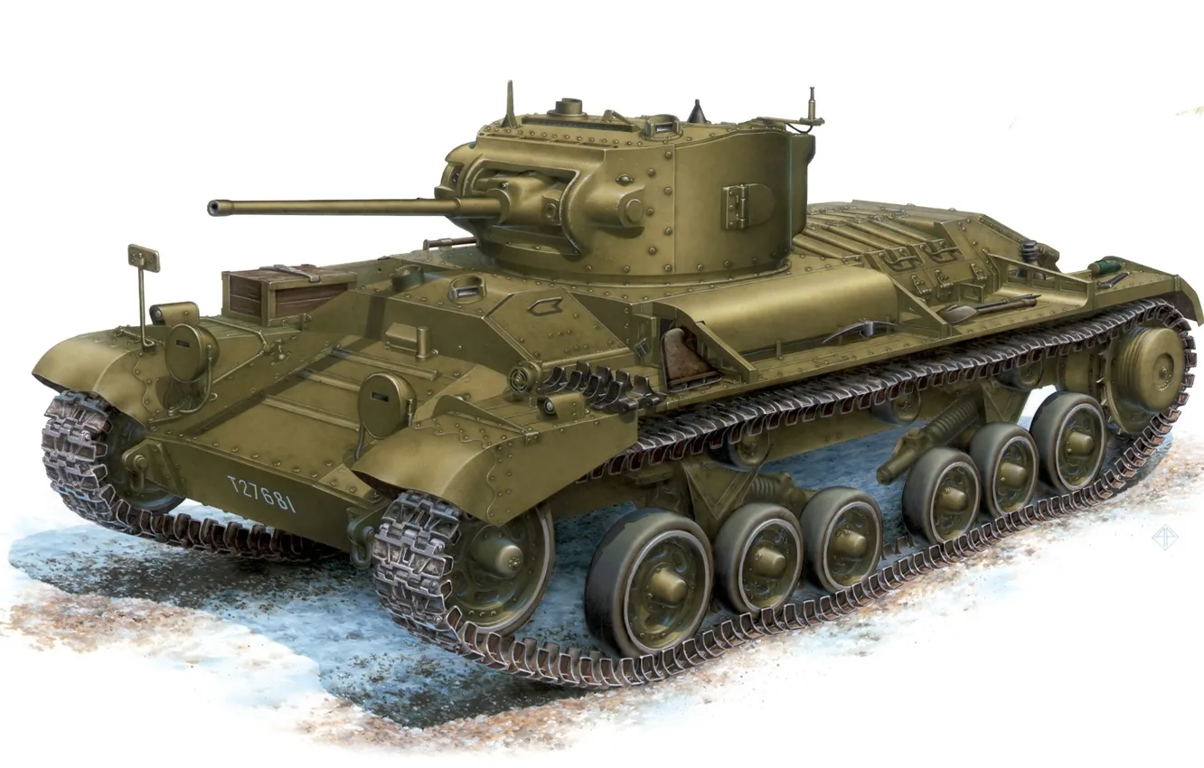 Фото обои рисунок, легкий, арт, Вторая мировая война, Valentine, Валентайн, Mk III, британский пехотный танк