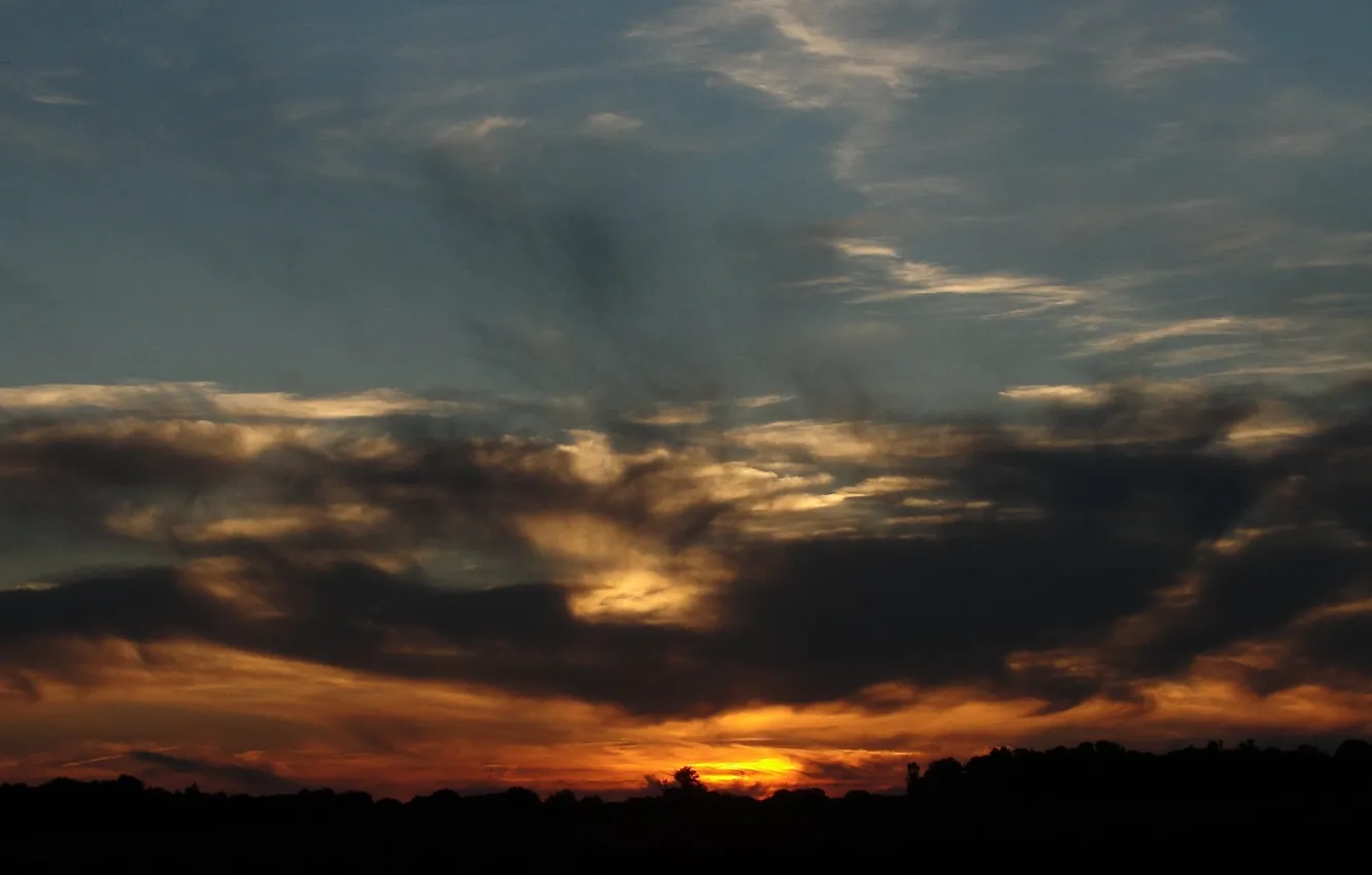 Фото обои sky, sunset, clouds