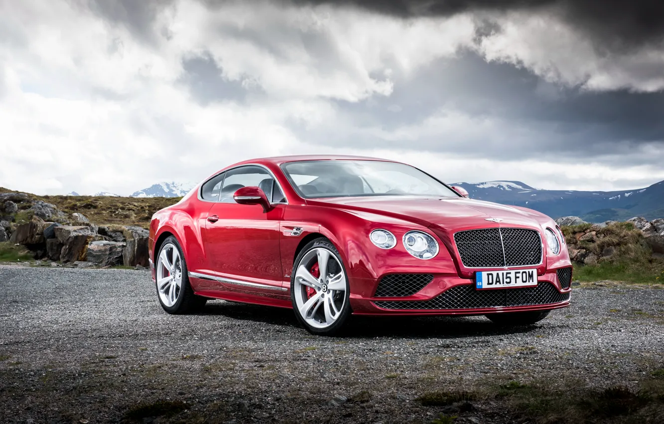 Фото обои красный, Bentley, Continental, Speed, бентли, континенталь, 2015