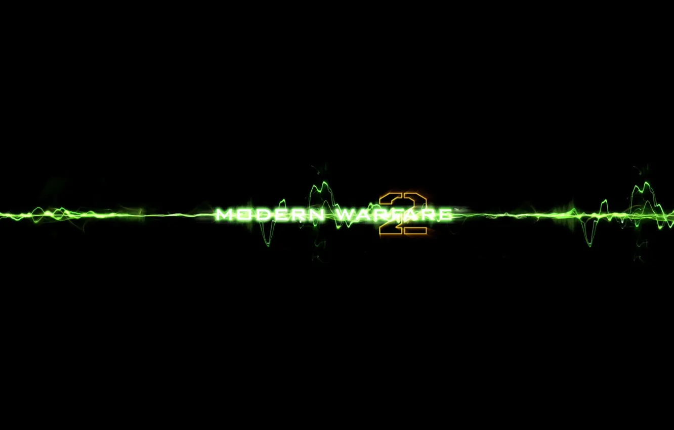 Фото обои green, logo, modern warfare 2, call of duty