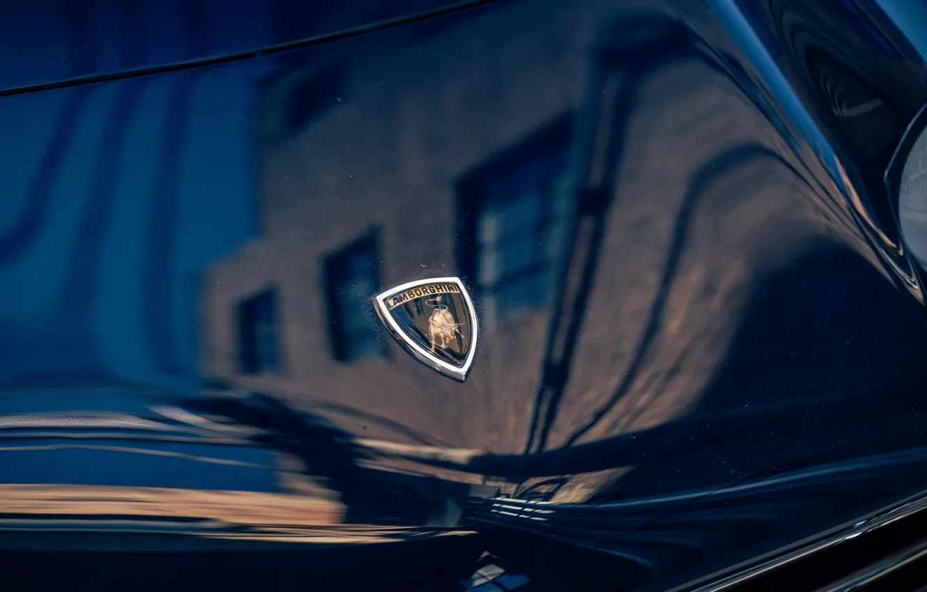 Фото обои Lamborghini, logo, 1965, 350 GT, badge, Lamborghini 350 GT