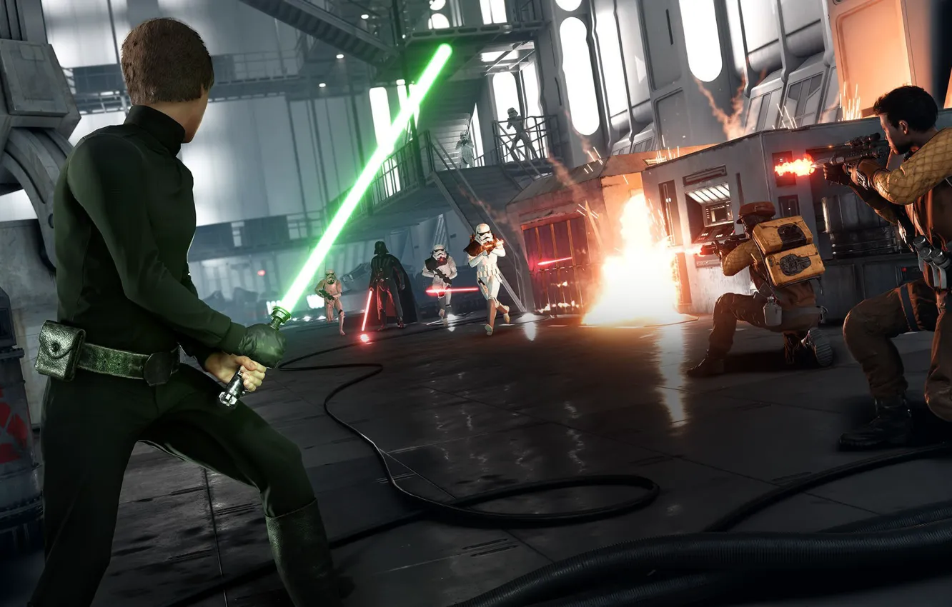 Фото обои игры, Darth Vader, Дарт Вейдер, Electronic Arts, Luke Skywalker, DICE, Stormtroopers, Rebels