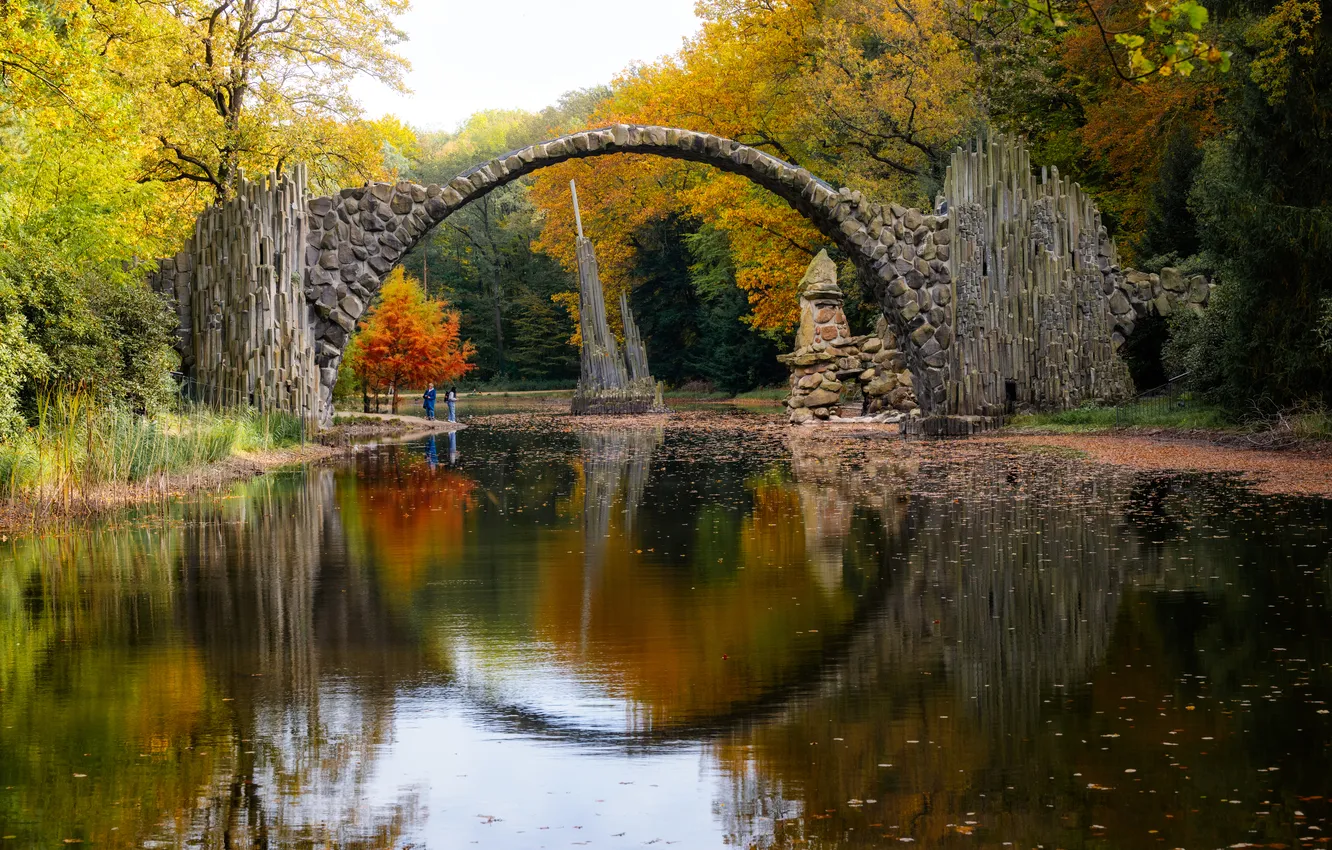 Color Lake Arch Обои colors, forest, lake, stone arch на телефон и рабочий стол, раздел ...