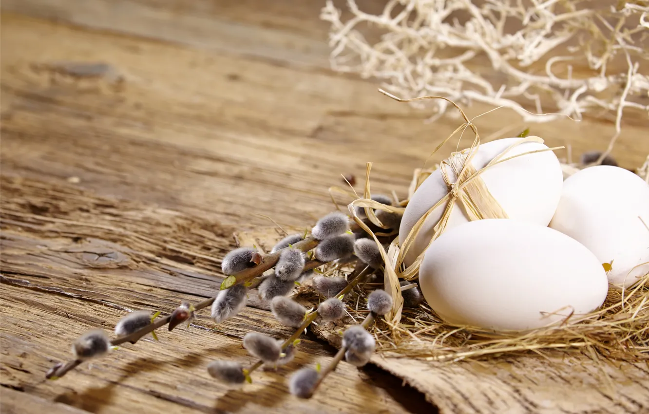 Фото обои яйца, пасха, верба, eggs, easter, willow twig