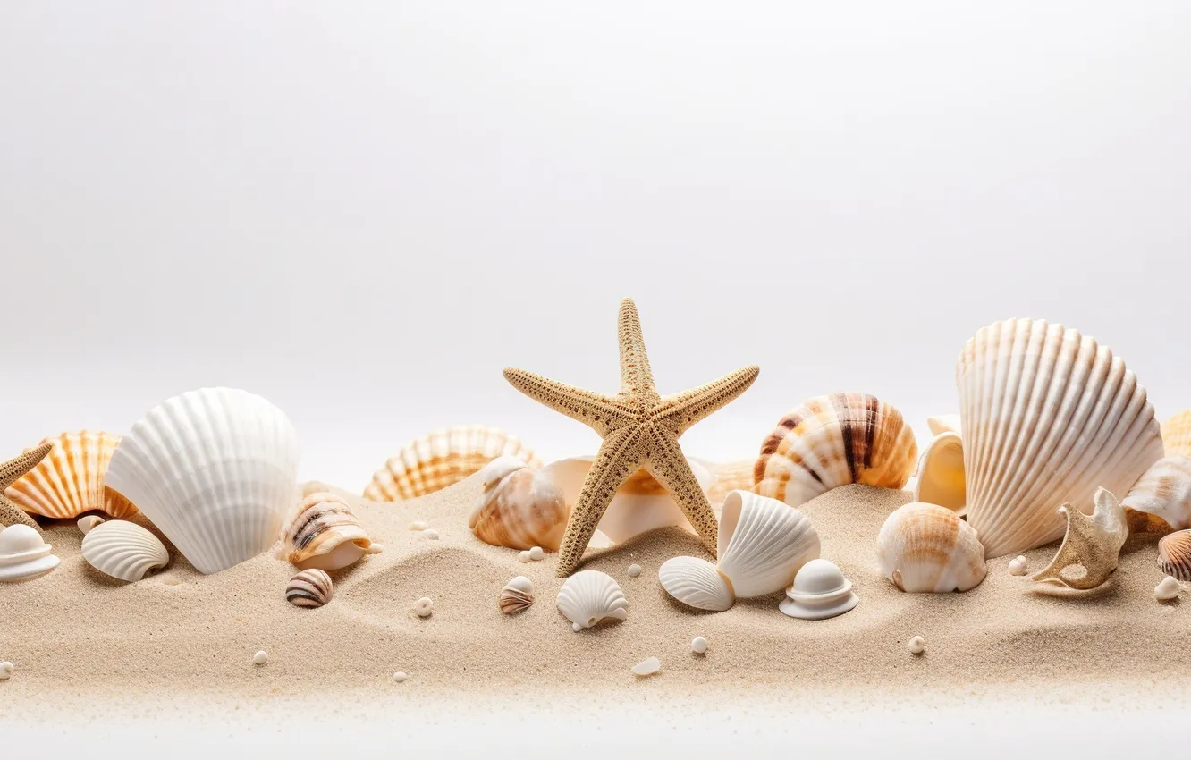 Фото обои песок, пляж, фон, ракушки, beach, texture, background, sand