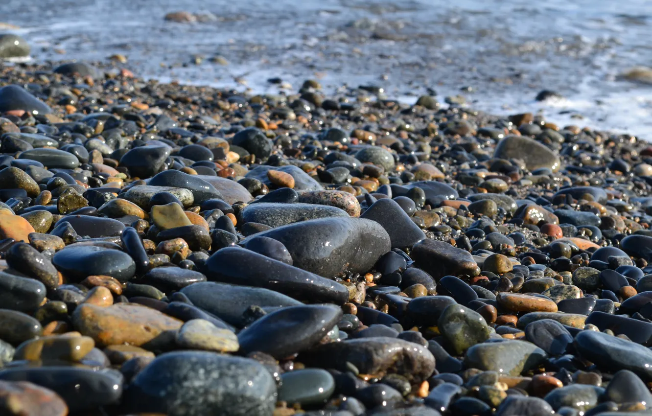Фото обои море, камни, Охотское море
