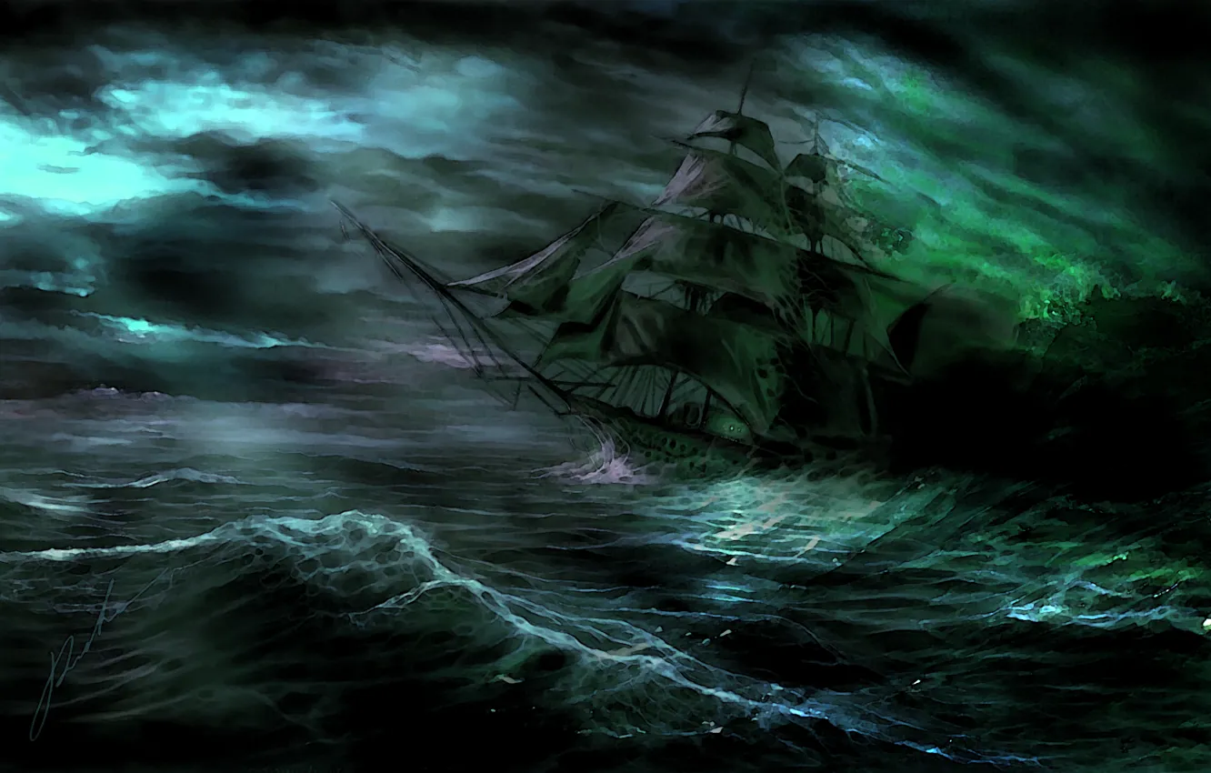 Фото обои Корабль-призрак, Давыдов Виктор, Тропа волшебника