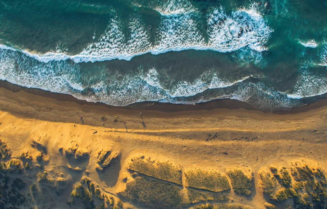 Фото обои океан, берег, Калифорния, США, вид сверху